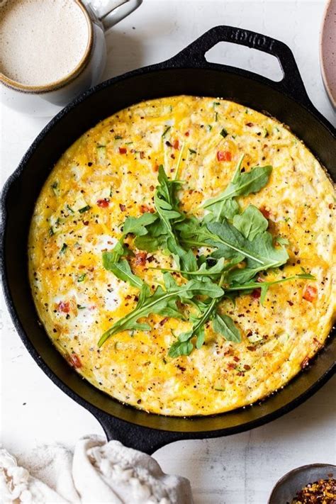 caramelized-onions-peppers-and-zucchini-frittata image