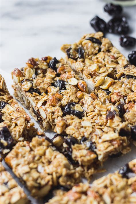 cherry-almond-granola-bars-no-bake-fork image