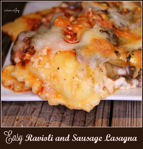 easy-ravioli-and-sausage-lasagna-a-pinch-of-joy image