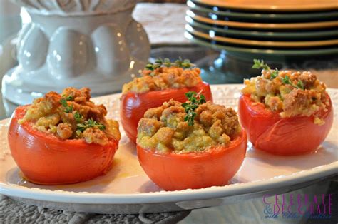 easy-stuffed-baked-tomato-side-dish-celebrate image