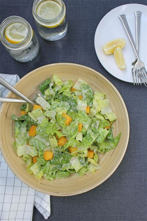 vegan-caesar-salad-with-seasoned-polenta-croutons image
