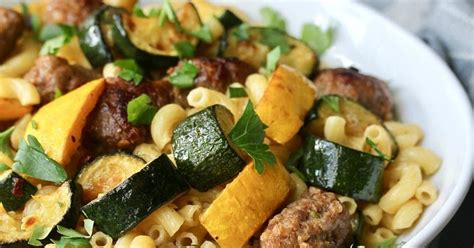pasta-with-zucchini-summer-squash-and-sausage image