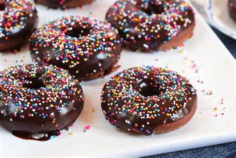 baked-chocolate-glazed-donuts-recipe-girl image