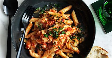penne-with-prawns-and-fra-diavolo-sauce-gourmet image