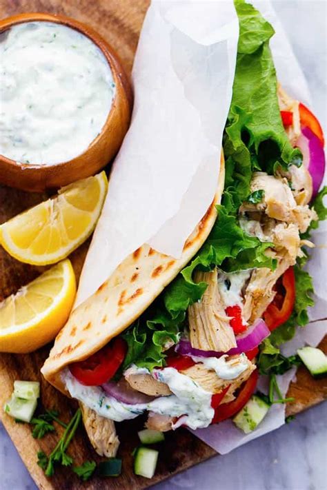 slow-cooker-greek-chicken-gyros-with-tzatziki-the image