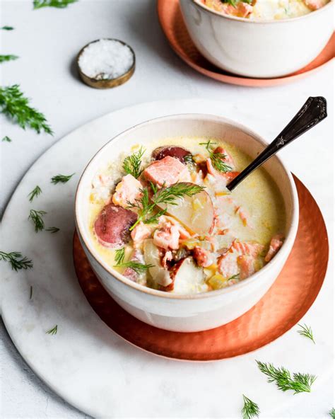 salmon-chowder-recipe-with-dill-and-potatoes image
