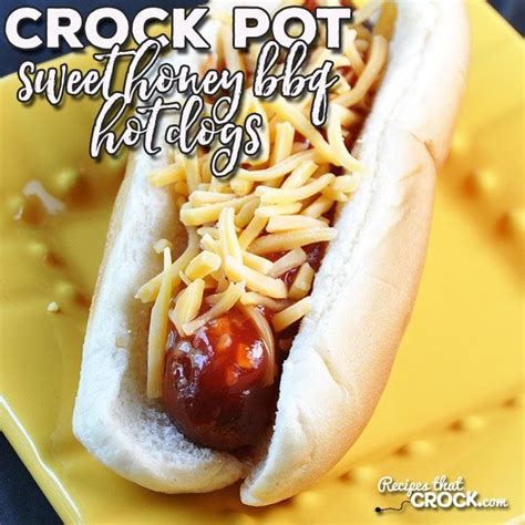 sweet-crock-pot-honey-bbq-hot-dogs-recipes-that image