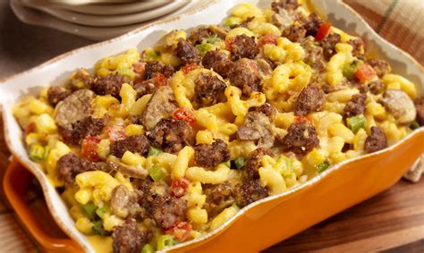 country-sausage-macaroni-cheese-recipe-bob-evans image