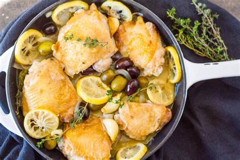 easy-braised-chicken-thighs-with-lemon-and-olives image
