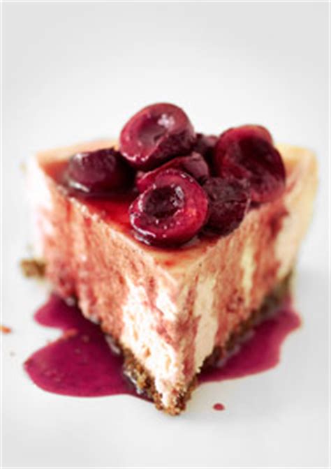 goat-cheese-cheesecake-with-spiced-cherry-topping image