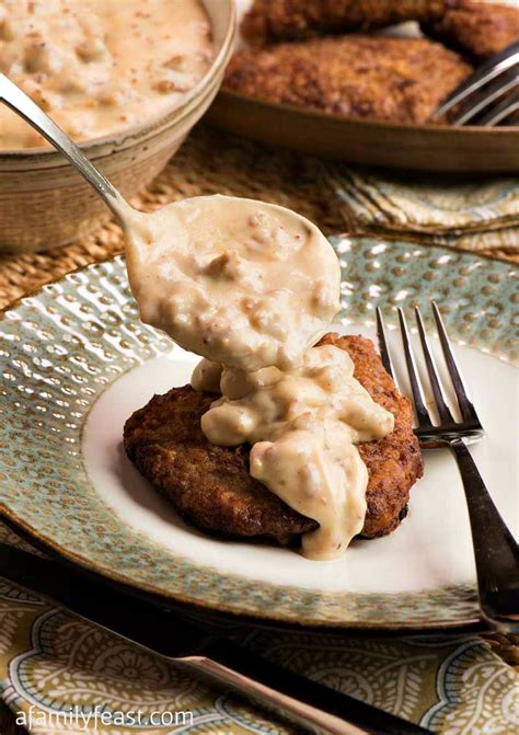 sausage-gravy-over-chicken-fried-steak-a-family image
