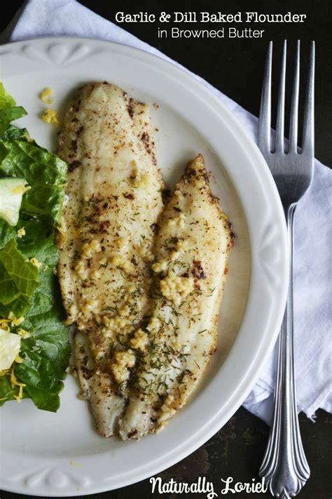garlic-and-dill-baked-flounder-recipe-in-brown-butter image