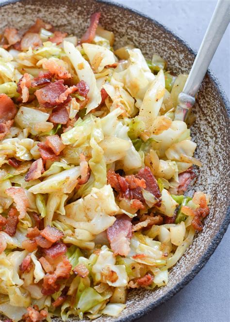 southern-fried-cabbage-with-bacon-farm-life-diy image