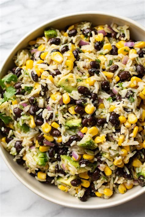black-bean-corn-avocado-salad-with-rice-salt-lavender image