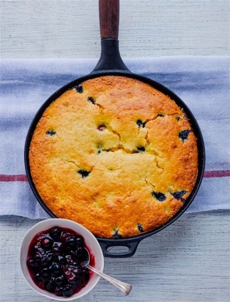 blueberry-cornbread-pudding-with-blueberry-coulis image