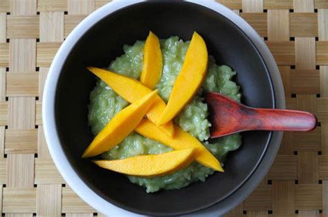 thai-inspired-coconut-pandan-rice-pudding-with-fresh image