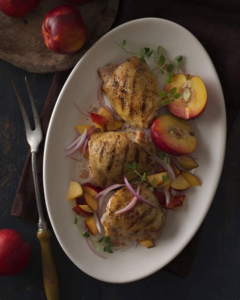 grilled-chicken-thighs-with-nectarine-red-onion-relish image