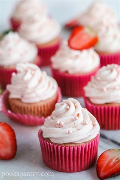 strawberry-cream-cheese-cupcakes-pooks-pantry image