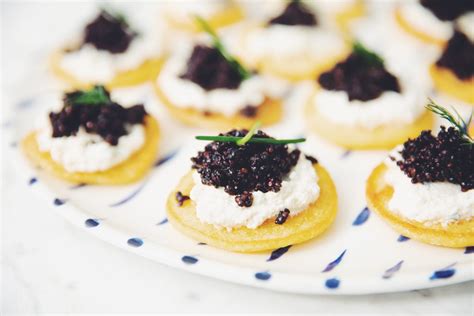 cornmeal-blinis-with-vegan-caviar-hot-for-food-by-lauren image