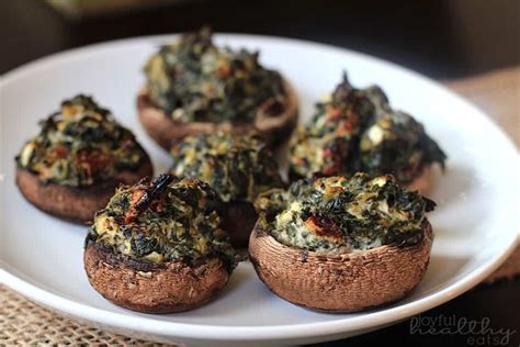 easy-spinach-and-goat-cheese-stuffed-mushrooms image