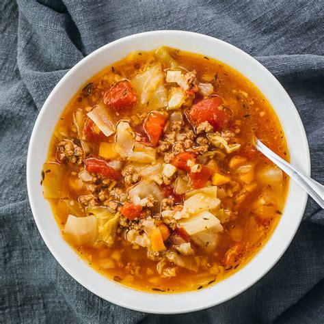 instant-pot-cabbage-soup-with-beef-savory-tooth image