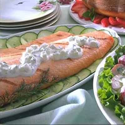 salmon-with-cucumber-sour-cream-sauce image