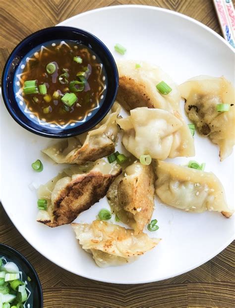 pan-fried-pork-dumplings-with-dipping-sauce image