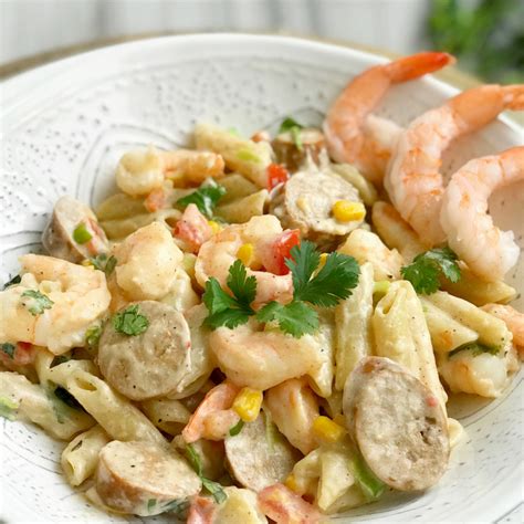 creamy-cajun-pasta-with-shrimp-and-sausage image