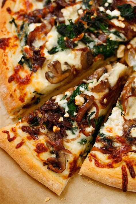 caramelized-onion-feta-spinach-pizza-with-white-sauce image