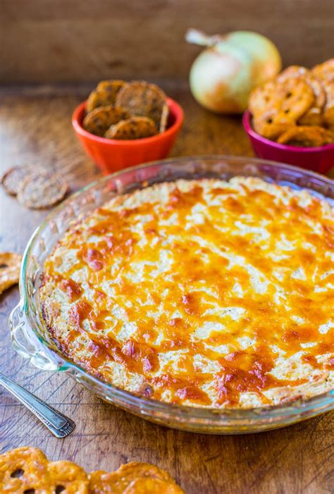 creamy-baked-onion-dip-recipe-so-easy-averie-cooks image