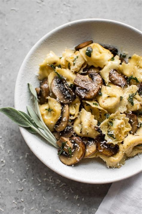 cheese-tortellini-with-butter-mushrooms-and-crispy-sage image