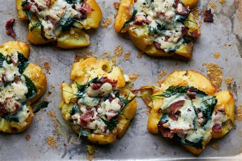 smashed-potatoes-with-bacon-cheese-and-greens image