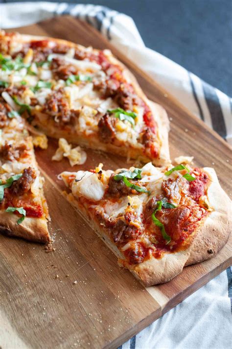kimchi-and-sausage-pizza-recipe-simply image