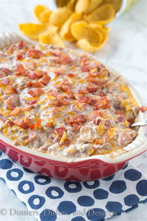 easy-bacon-cheeseburger-dip-dinners-dishes-and image