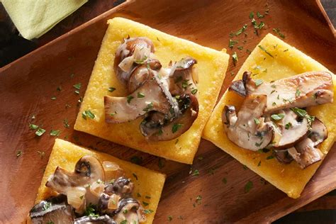alcan-fried-polenta-squares-with-creamy-mushroom image