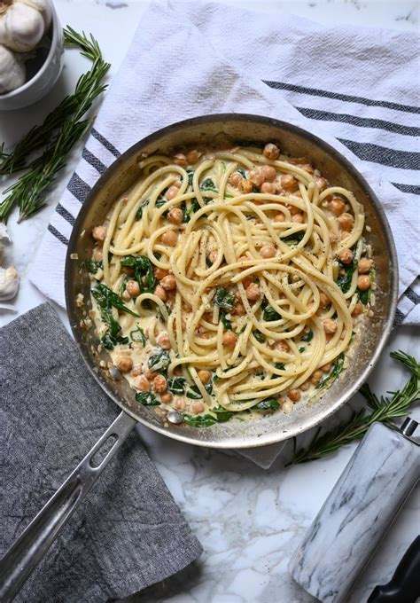 creamy-chickpea-pasta-with-spinach-rosemary-bliss image