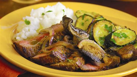 sirloin-steak-with-portobello-mushrooms-delicious image