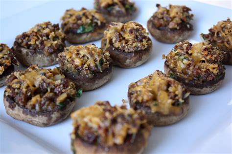 spicy-sausage-stuffed-mushrooms-recipe-food image