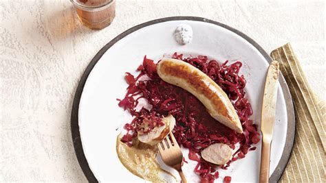 sausage-with-red-cabbage-and-apples image