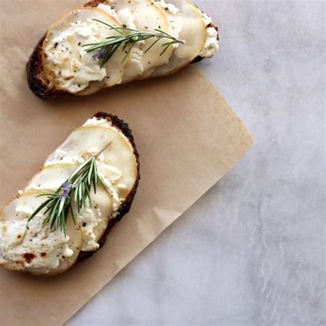 pear-goat-cheese-whole-wheat-tartines-food52 image