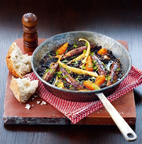 sticky-sausage-and-lentil-stew-recipe-delicious-magazine image
