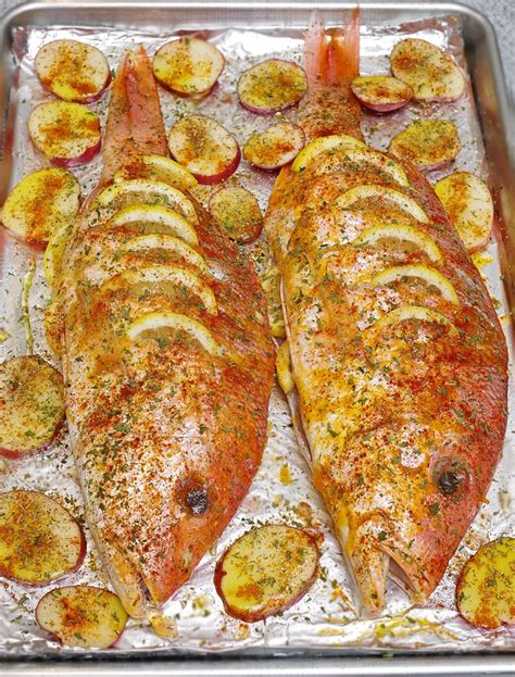 easy-to-prepare-oven-baked-whole-yellowtail-snapper image