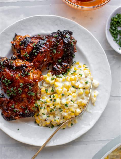 chipotle-bbq-chicken-with-creamed-grilled-corn image