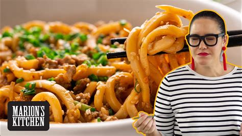 15-minute-pork-sesame-udon-noodles-marions image