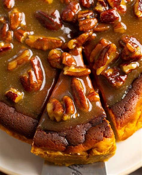 burnt-pumpkin-cheesecake-with-a-pecan-praline-sauce image