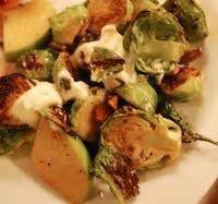 roasted-brussels-sprouts-with-apple-creme-fraiche image