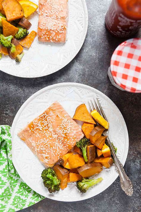 one-pan-orange-salmon-with-sweet-potatoes-broccoli image