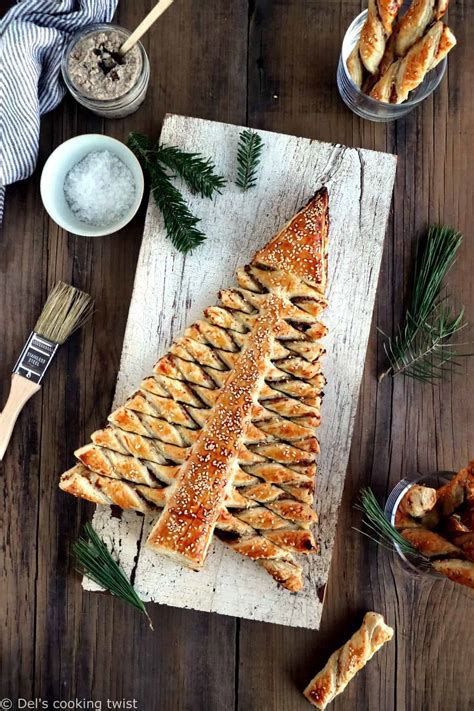 puff-pastry-christmas-tree-appetizer-dels-cooking-twist image