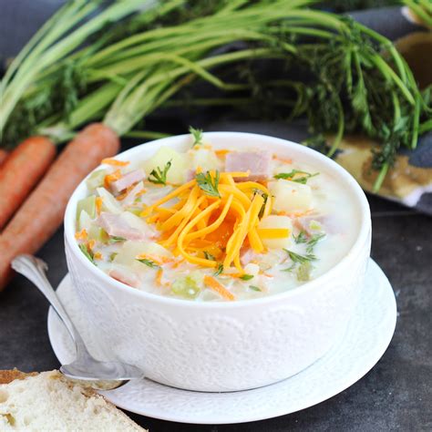 cheesy-ham-and-vegetable-chowder-gather-for-bread image
