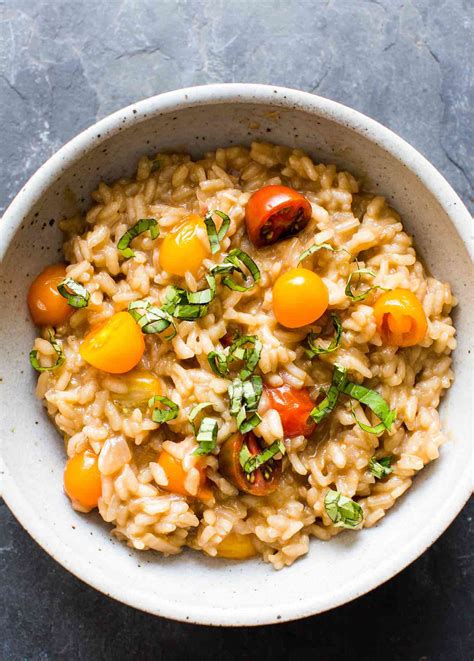 balsamic-risotto-with-tomatoes-and-basil image